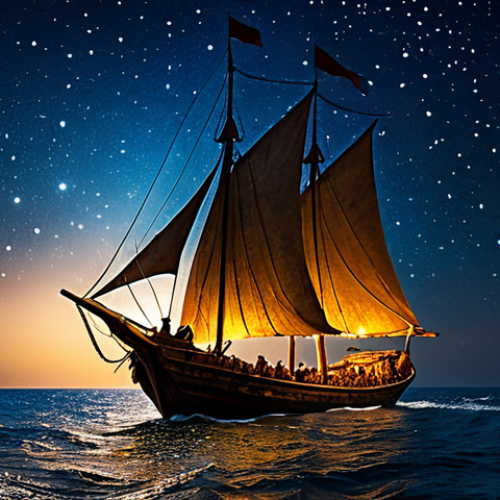 Home 7 **
"Ancient Omani dhow sailing on the Indian Ocean, starry night, traditional navigation tools visible, dramatic lighting, historical painting style, safe for work, appropriate content, fully clothed, professional, natural proportions, perfect anatomy."
**