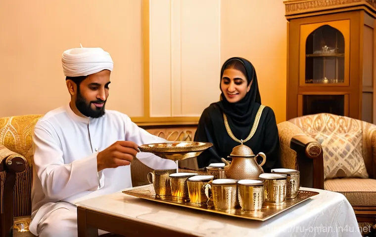 오만 카와 커피 체험 - Prompt 1: Omani Hospitality and Kahwa Ceremony**